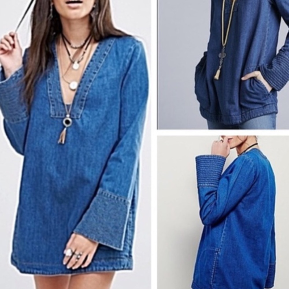 Free People Dreaming of Denim Tunic in Hendrix